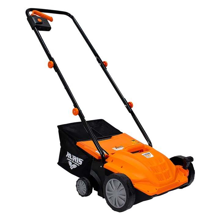 Електрически скарификатор Ruris RXE888, Мощност 1500 W, 32 см работна ширина, 4 работни стъпки, 30 л колекторна торба, Функция скарификация/аериране