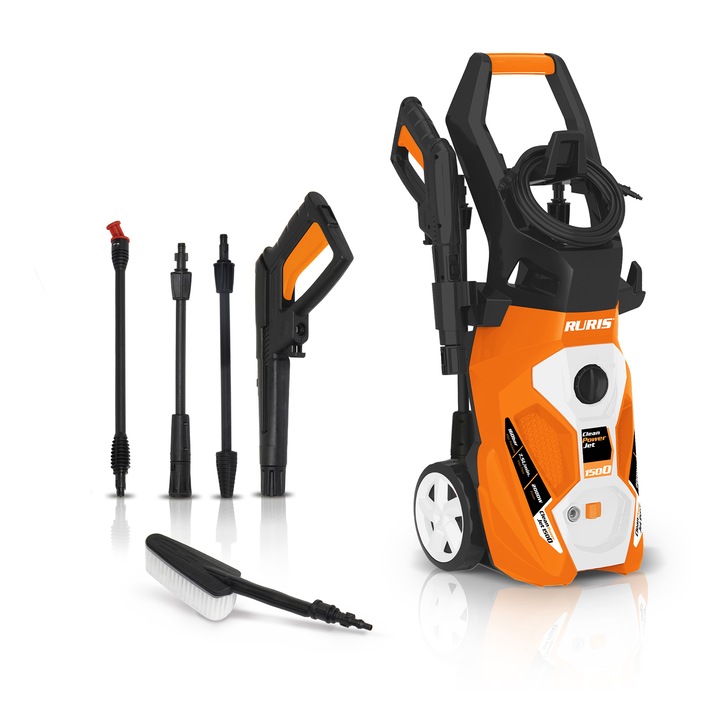 Aparat de spalat cu presiune RURIS CleanPowerJet1500, 2000 W, 450 l/h, 160 bar, accesorii incluse