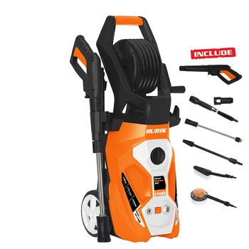 Aparat de spalat cu presiune RURIS CleanPowerJet1700, 2200 W, 450 l/h, 170 bar, accesorii incluse Aparat de spalat cu presiune RURIS CleanPowerJet1700, 2200 W, 450 l/h, 170 bar, accesorii incluse