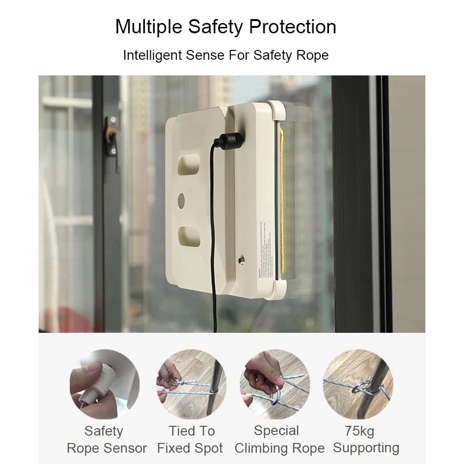 Aspirator Inteligent Robot Pentru Geamuri, Umed sau Uscat, Ultra Subtire, Wi Fi, Telecomanda