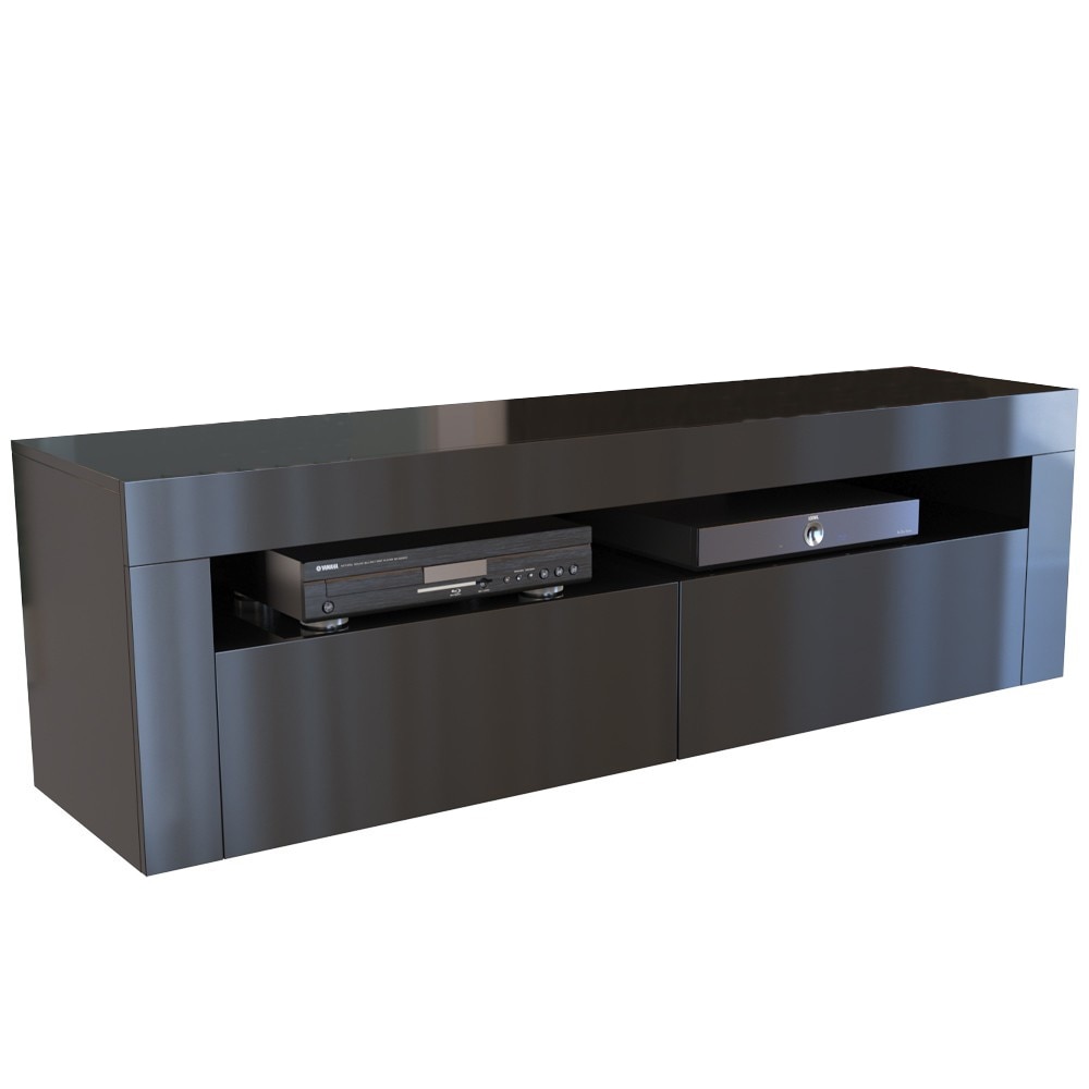 Comoda TV Sokoto RTV, DEKO140 2D, negru lucios