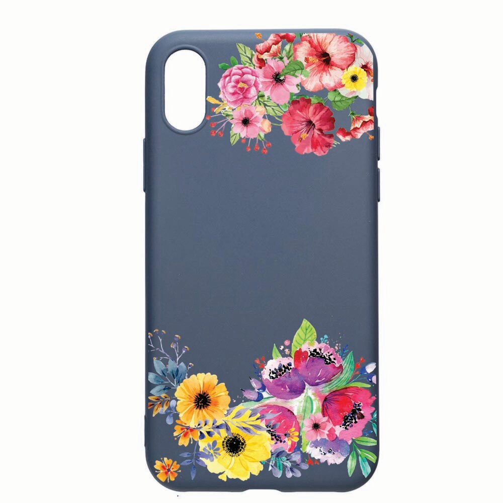 Husa Apple iPhone XR, Flower, rezistenta la uzura, anti-alunecare, din silicon Premium, AlaskanBlue, AB56