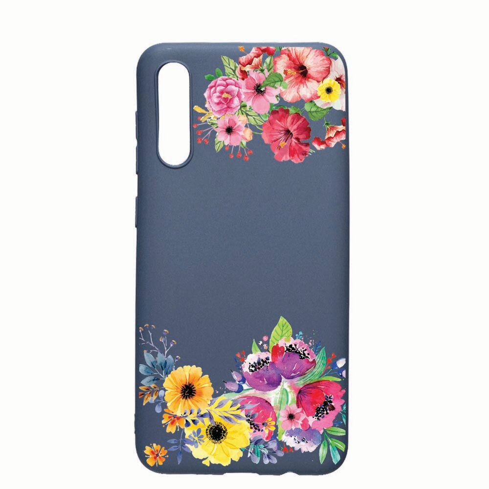 Husa Xiaomi Redmi 9A, Flower, rezistenta la uzura, anti-alunecare, din silicon Premium, AlaskanBlue, AB56