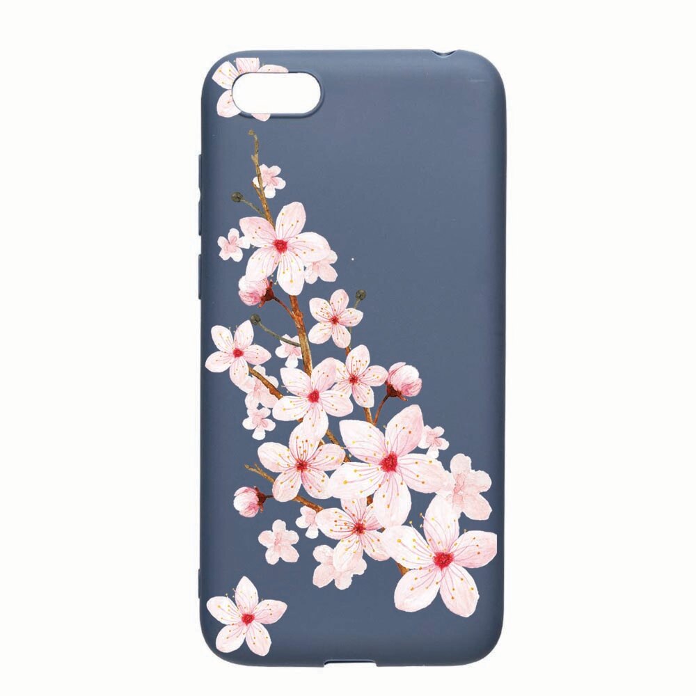 Husa Apple iPhone SE / 5S / 5, Spring Flower, rezistenta la uzura, anti-alunecare, din silicon Premium, AlaskanBlue, AB62