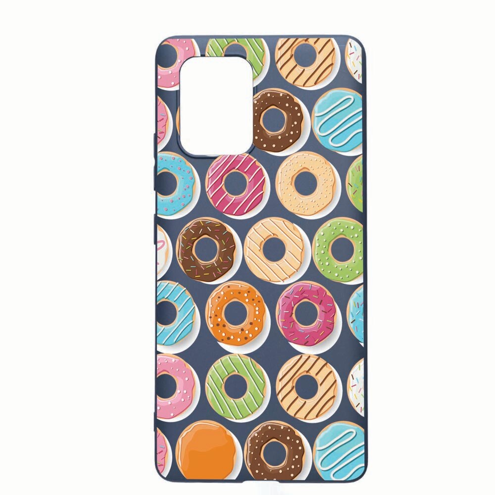 Husa Samsung Galaxy A71, Donuts, rezistenta la uzura, anti-alunecare, din silicon Premium, AlaskanBlue, AB66