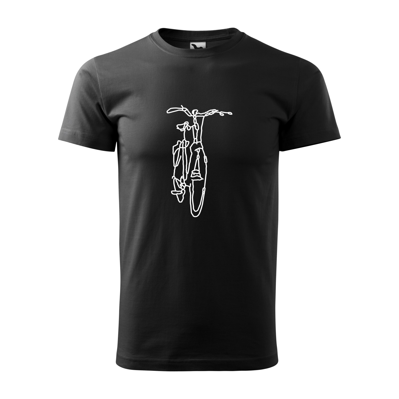 Tricou negru barbati, idee de cadou, pentru biciclisti, Bike Drawing, marime M