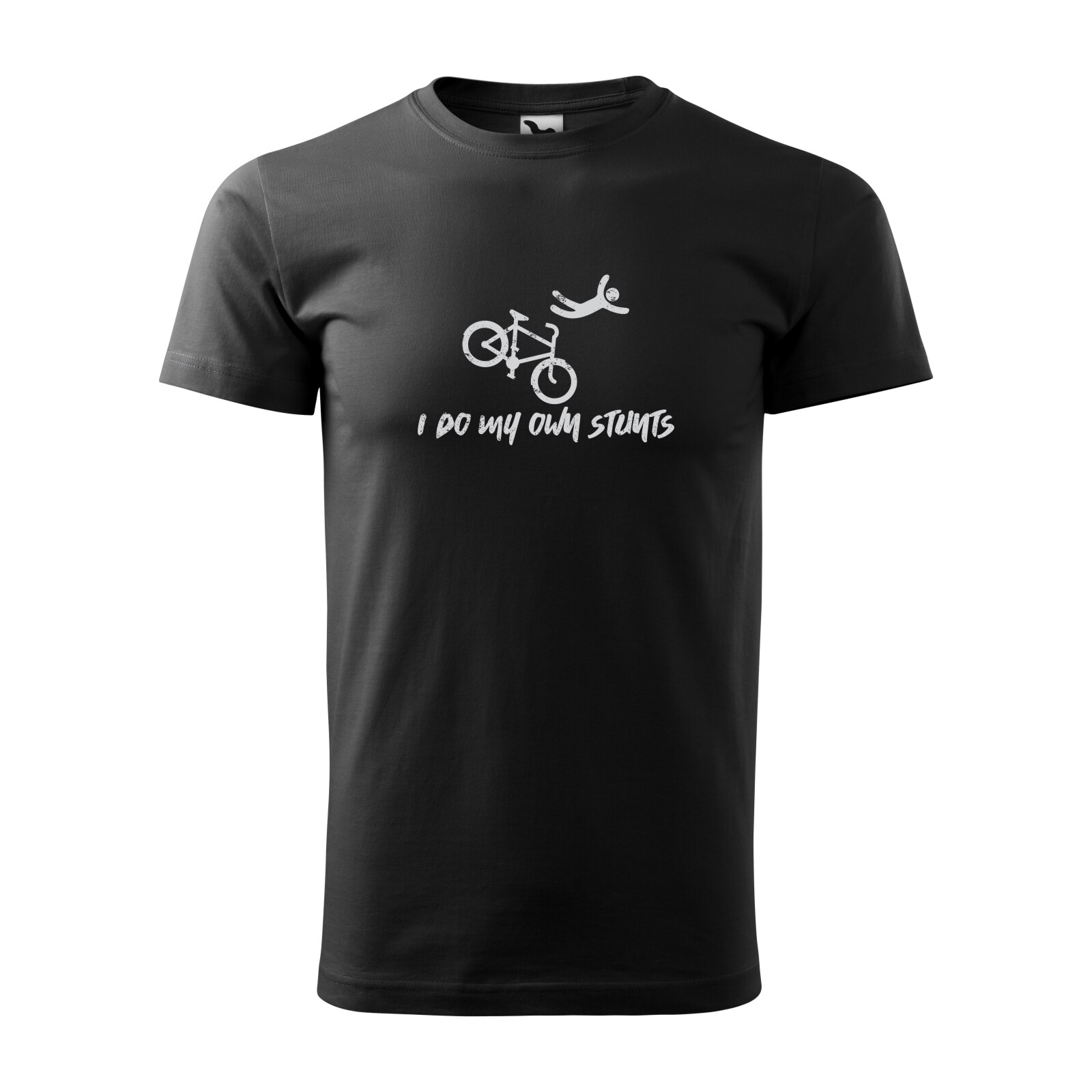 Tricou negru barbati, idee de cadou, pentru biciclisti, My Own Stunts, marime M