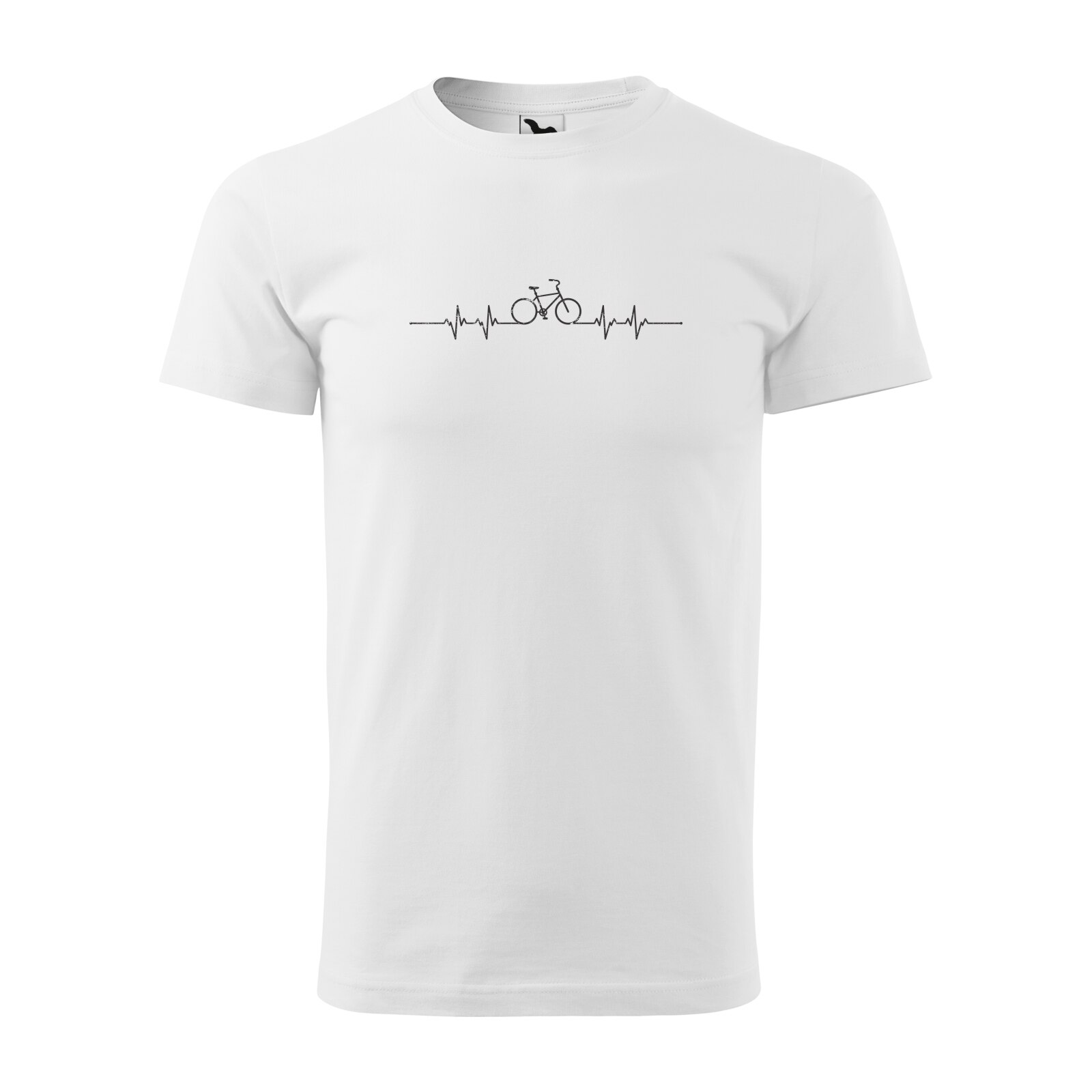 Tricou alb barbati, idee de cadou, pentru biciclisti, Bike Pulse, marime L