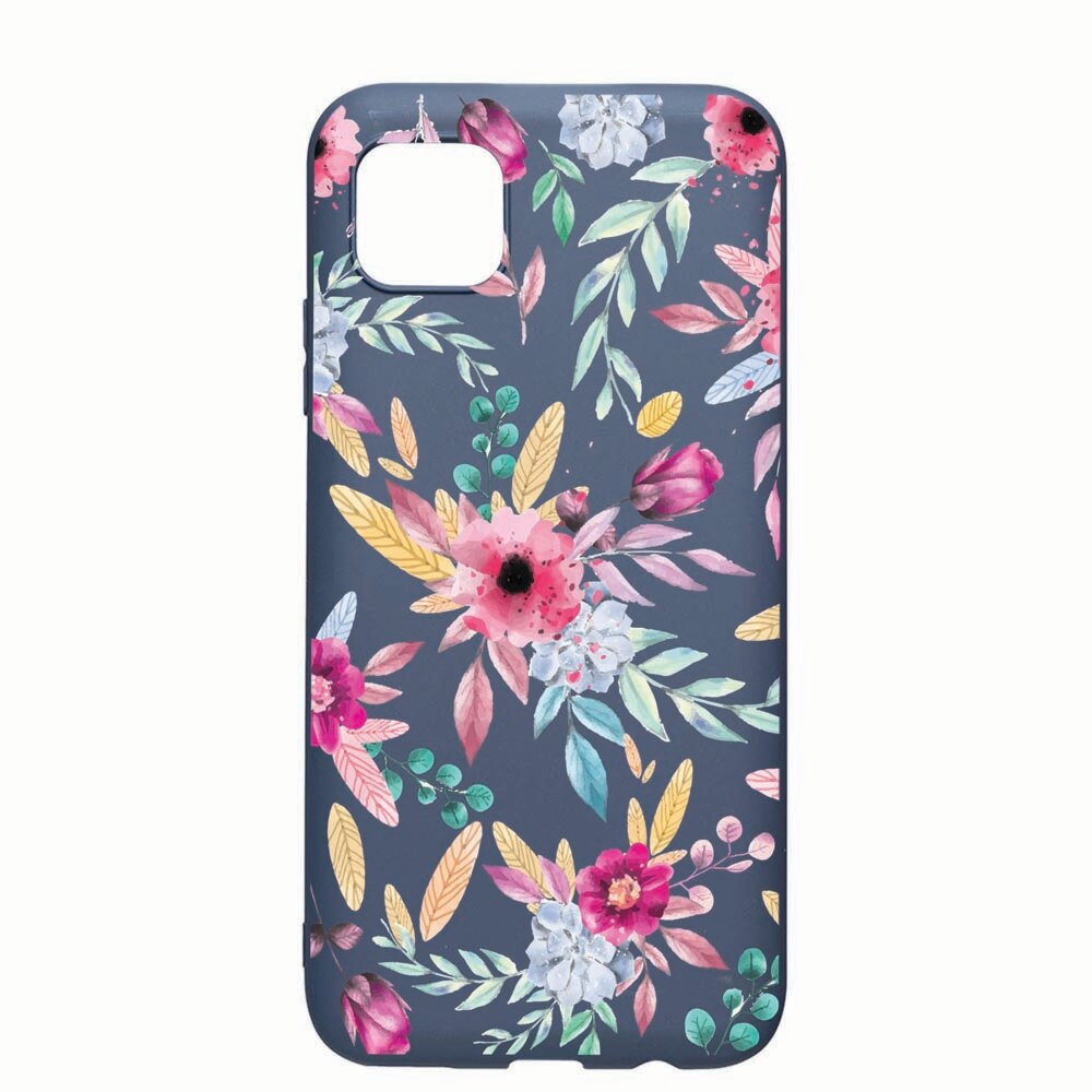 Husa Apple iPhone 11 Pro Max, Happy Flowers, rezistenta la uzura, anti-alunecare, din silicon Premium, AlaskanBlue, AB69