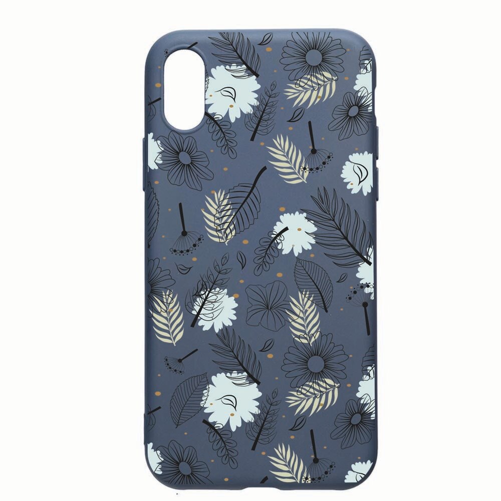 Husa Apple iPhone XR, Flowers, rezistenta la uzura, anti-alunecare, din silicon Premium, AlaskanBlue, AB81