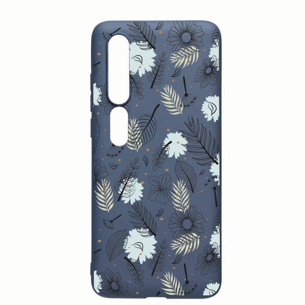 Husa Xiaomi Mi 10 / Mi 10 Pro, Flowers, rezistenta la uzura, anti-alunecare, din silicon Premium, AlaskanBlue, AB81