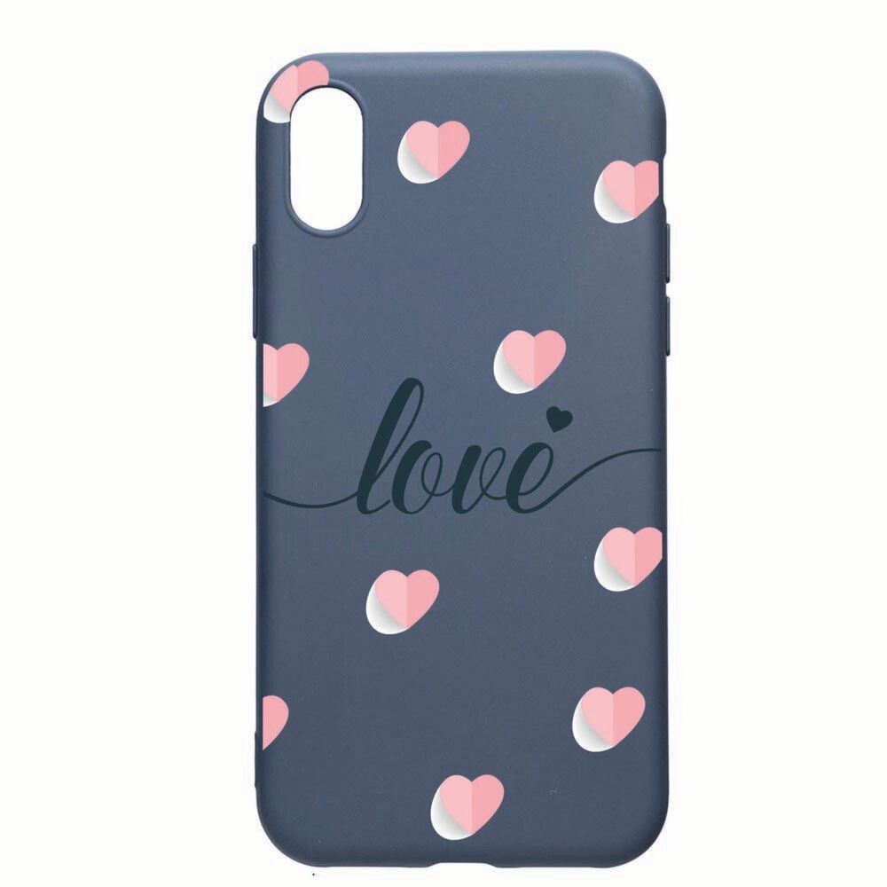 Husa Apple iPhone XR, Love Flying Hearts, rezistenta la uzura, anti-alunecare, din silicon Premium, AlaskanBlue, AB85