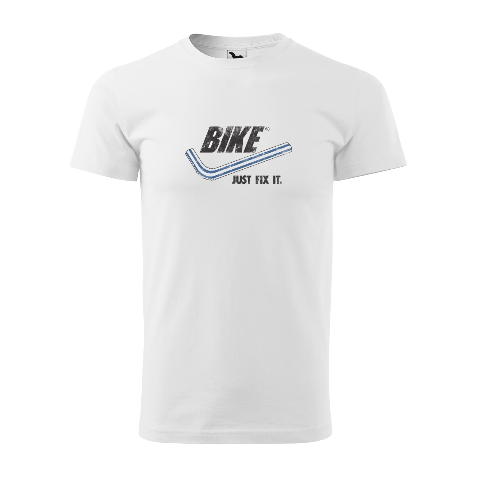 Tricou alb barbati, idee de cadou, pentru biciclisti, Just Fit IT, marime L
