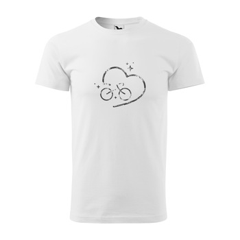 Tricou alb barbati, idee de cadou, pentru biciclisti, Love Bike, marime XS