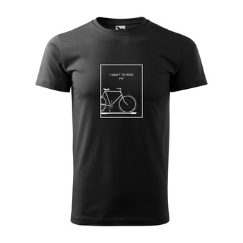 Tricou negru barbati, idee de cadou, pentru biciclisti, I Want to Ride my Bike, marime XL Tricou negru barbati, idee de cadou, pentru biciclisti, I Want to Ride my Bike, marime XL