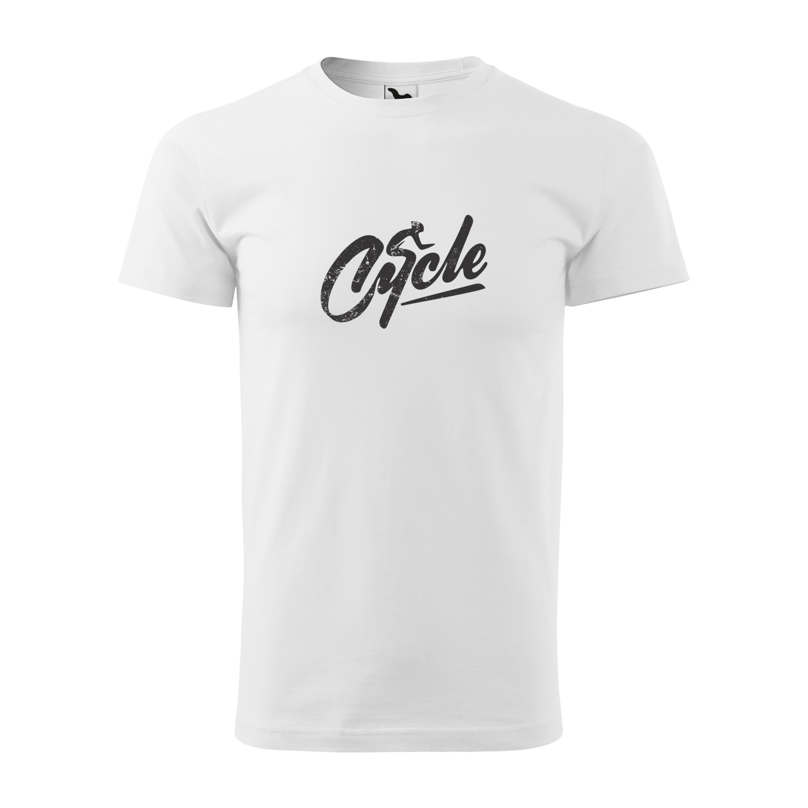 Tricou alb barbati, idee de cadou, pentru biciclisti, Just Cycle, marime L