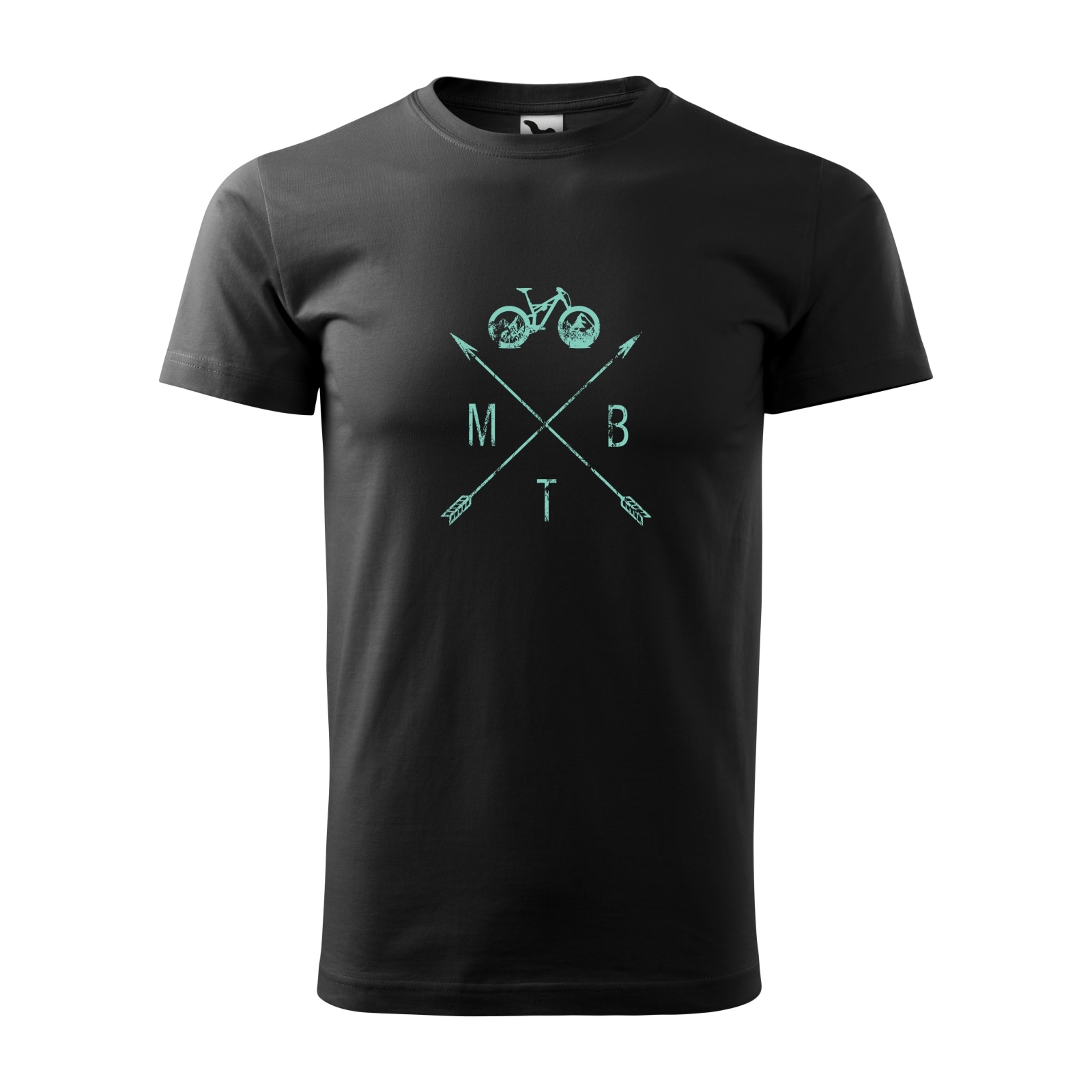 Tricou negru barbati, idee de cadou, pentru biciclisti, MTB Arrows, marime L