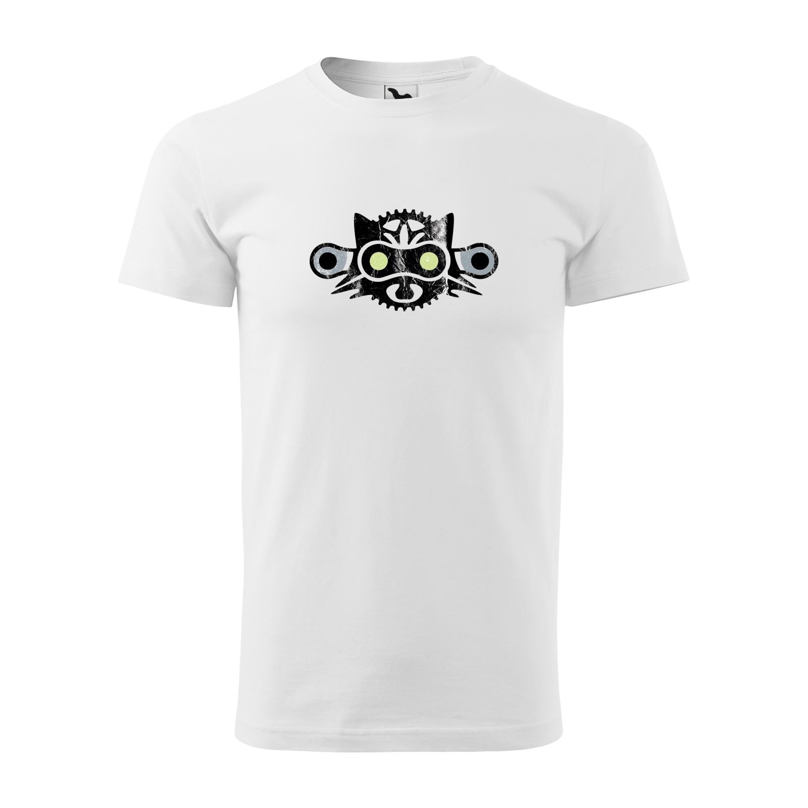Tricou alb barbati, idee de cadou, pentru biciclisti, Cat Bike, marime L