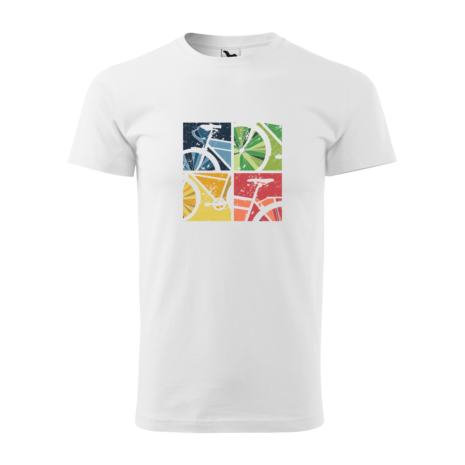 Tricou alb barbati, idee de cadou, pentru biciclisti, Colorful Life, marime L