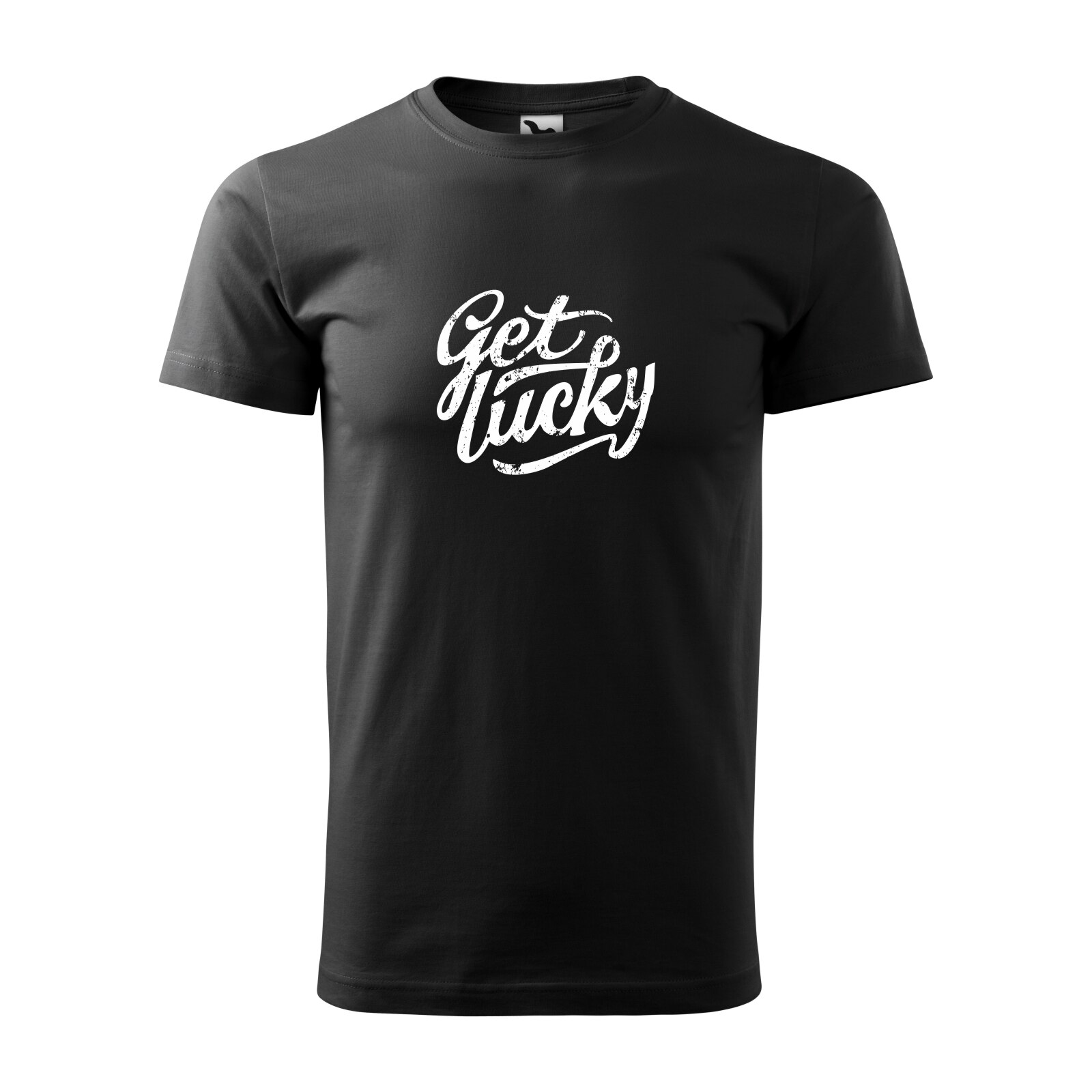 Tricou negru barbati, idee de cadou, pentru biciclisti, Get Lucky, marime M