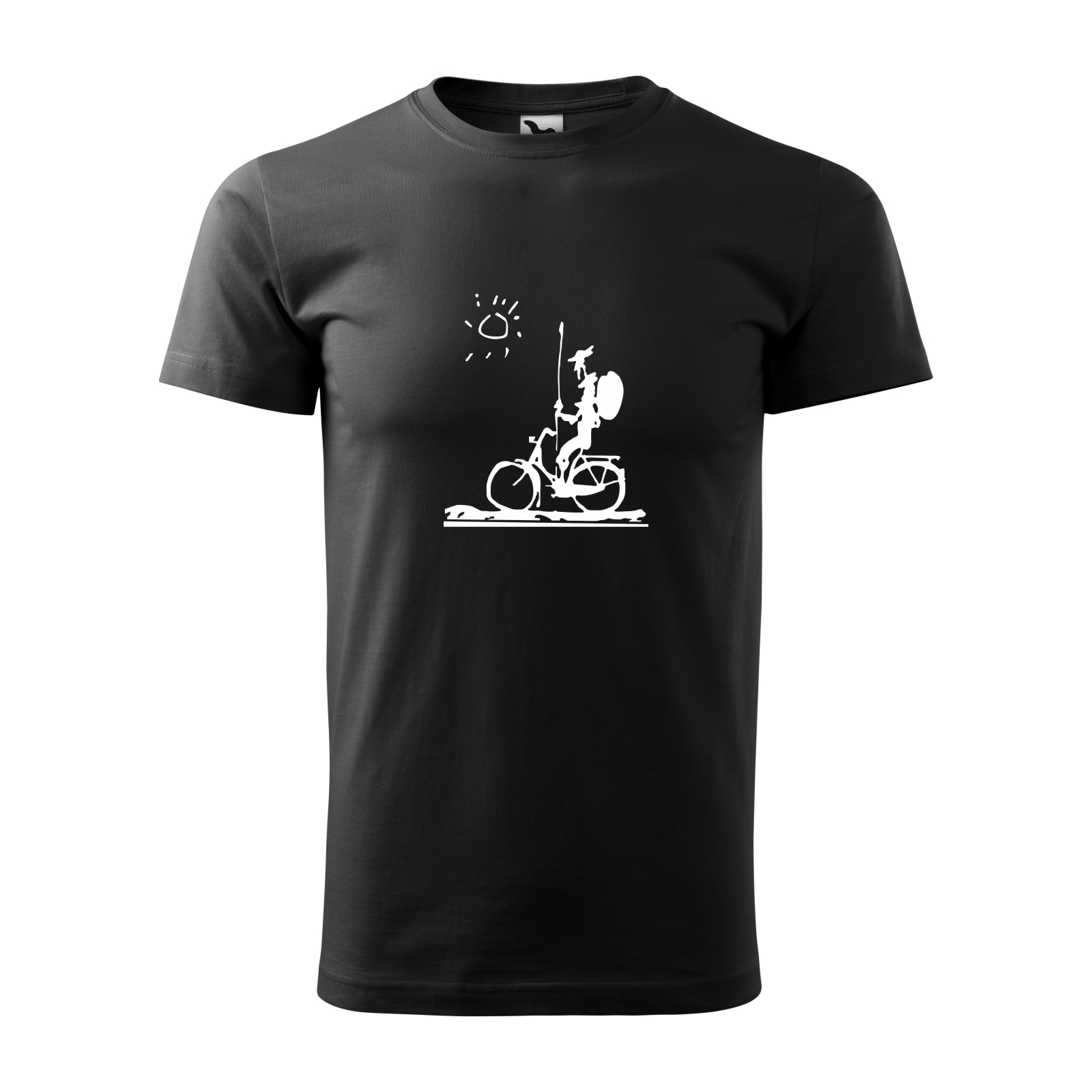 Tricou negru barbati, idee de cadou, pentru biciclisti, Follow the Sun, marime S