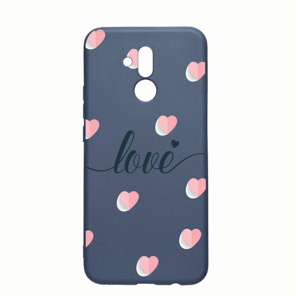 Husa Huawei Mate 20 Lite, Love Flying Hearts, rezistenta la uzura, anti-alunecare, din silicon Premium, AlaskanBlue, AB85