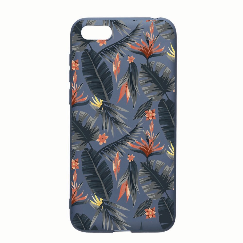 Husa Apple iPhone SE / 5S / 5, Tropical Pattern, rezistenta la uzura, anti-alunecare, din silicon Premium, AlaskanBlue, AB88