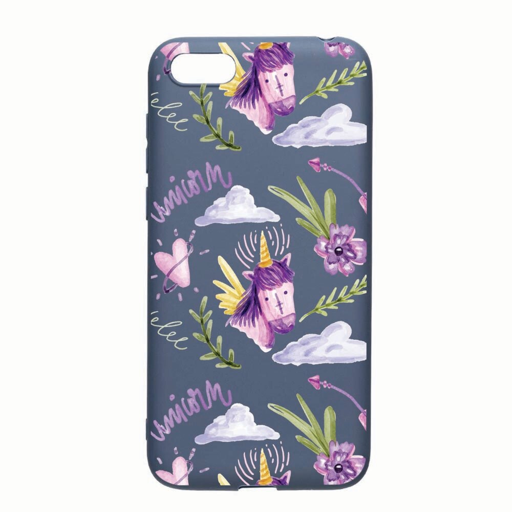 Husa Apple iPhone SE / 5S / 5, Unicorn Pattern, rezistenta la uzura, anti-alunecare, din silicon Premium, AlaskanBlue, AB89