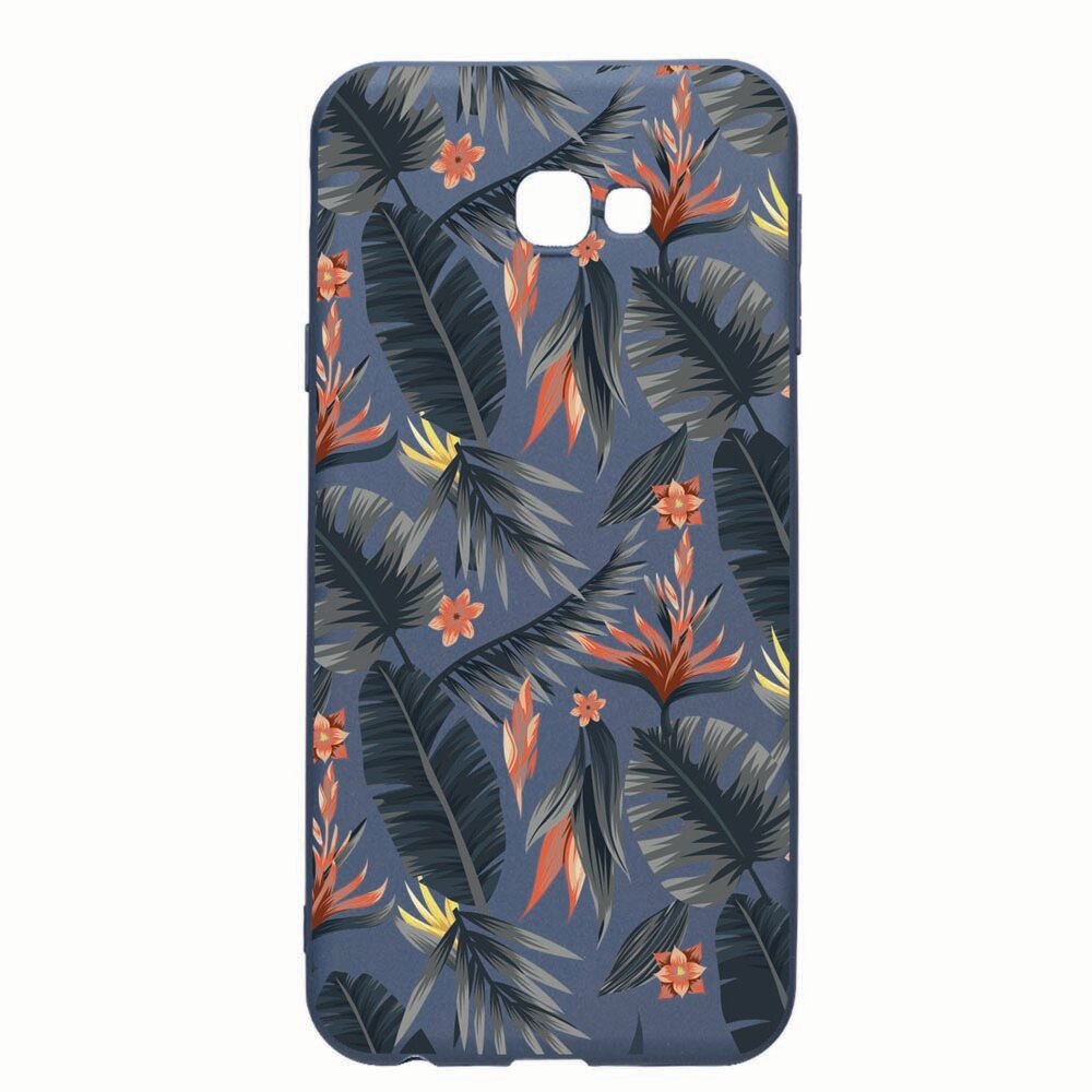 Husa Samsung Galaxy J4 Plus, Tropical Pattern, rezistenta la uzura, anti-alunecare, din silicon Premium, AlaskanBlue, AB88