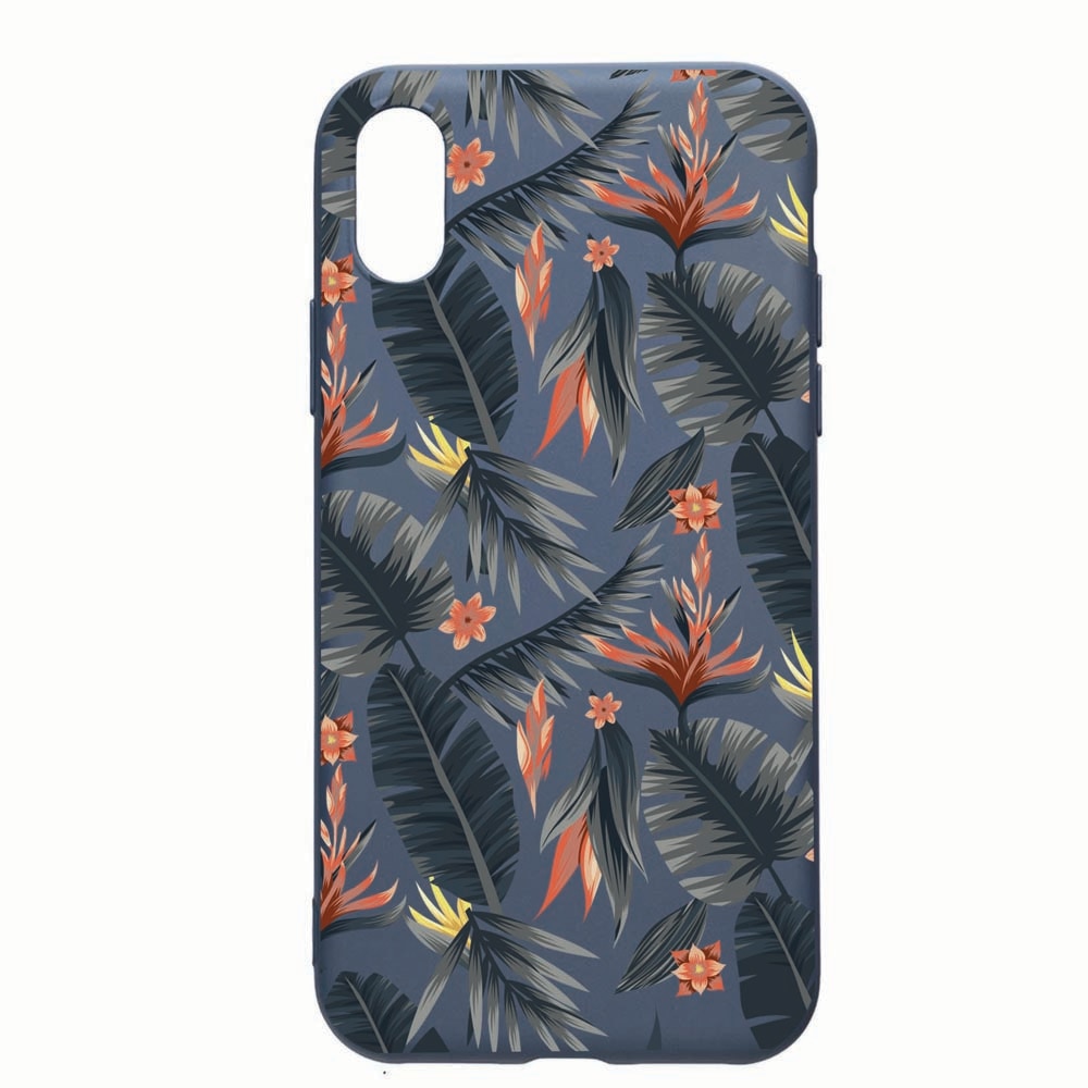 Husa Apple iPhone XR, Tropical Pattern, rezistenta la uzura, anti-alunecare, din silicon Premium, AlaskanBlue, AB88
