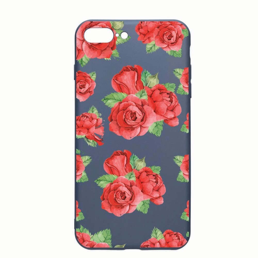 Husa Apple iPhone 8 Plus / 7 Plus, Rose, rezistenta la uzura, anti-alunecare, din silicon Premium, AlaskanBlue, AB97