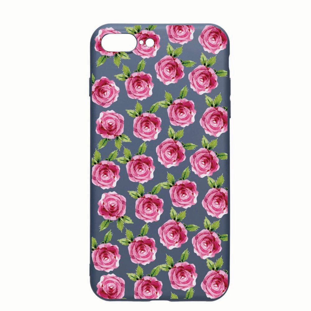 Husa Apple iPhone 8 Plus / 7 Plus, Rose, rezistenta la uzura, anti-alunecare, din silicon Premium, AlaskanBlue, AB107