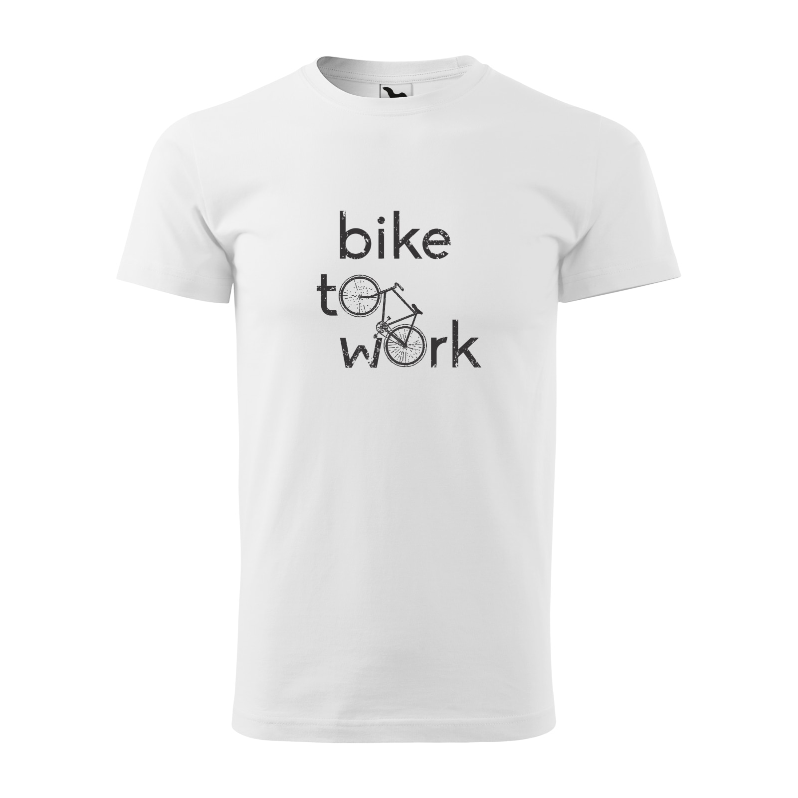 Tricou alb barbati, idee de cadou, pentru biciclisti, Bike to Work, marime L