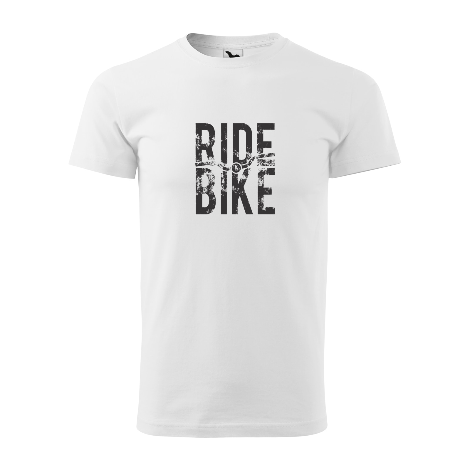 Tricou alb barbati, idee de cadou, pentru biciclisti, Ride a Bike, marime M