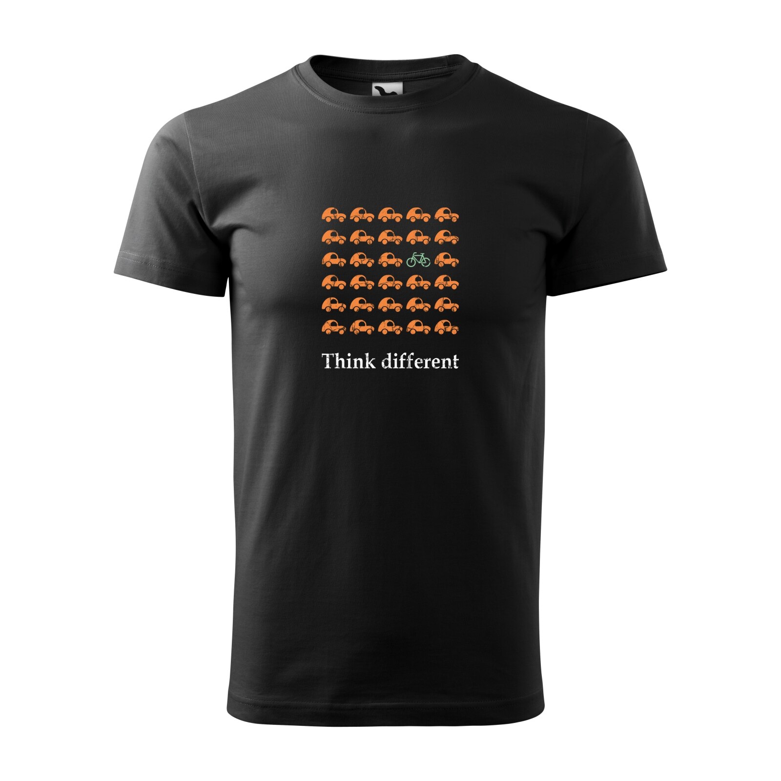 Tricou negru barbati, idee de cadou, pentru biciclisti, Think Different, marime L