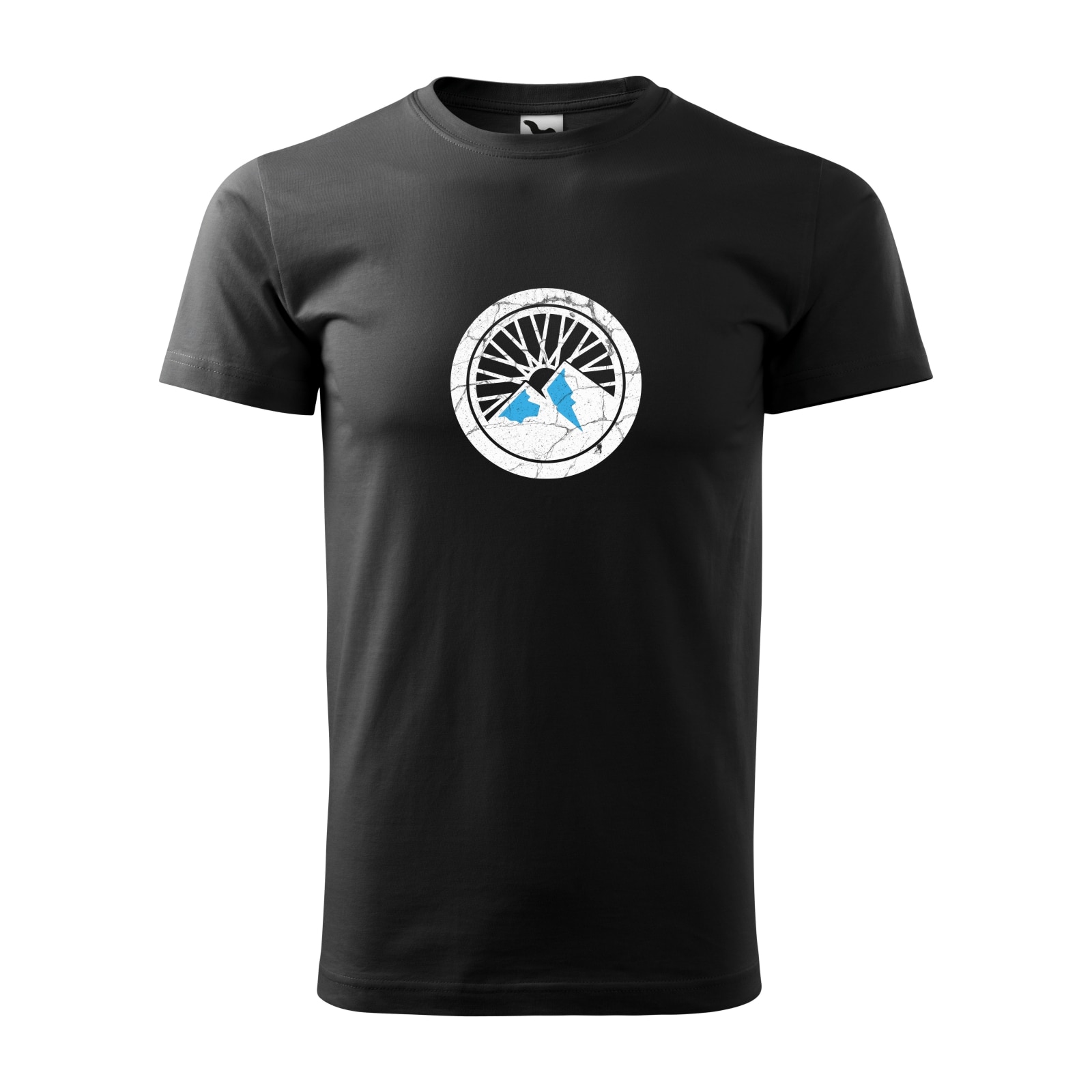 Tricou negru barbati, idee de cadou, pentru biciclisti, Ride the Mountains, marime M