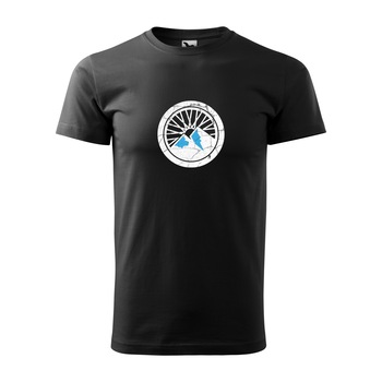 Tricou negru barbati, idee de cadou, pentru biciclisti, Ride the Mountains, marime M Tricou negru barbati, idee de cadou, pentru biciclisti, Ride the Mountains, marime M