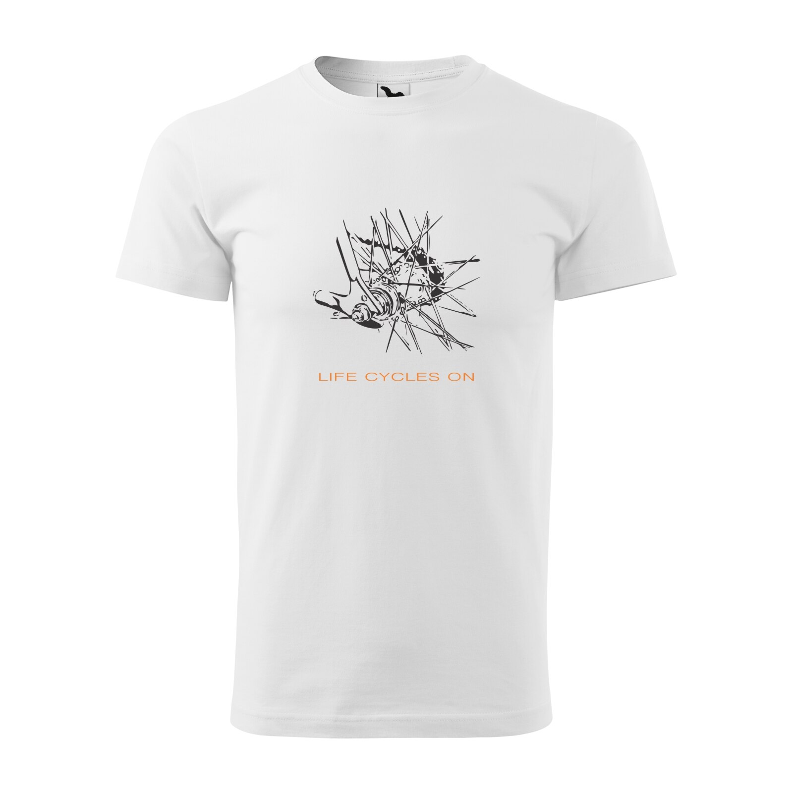 Tricou alb barbati, idee de cadou, pentru biciclisti, Life Cycles On, marime L