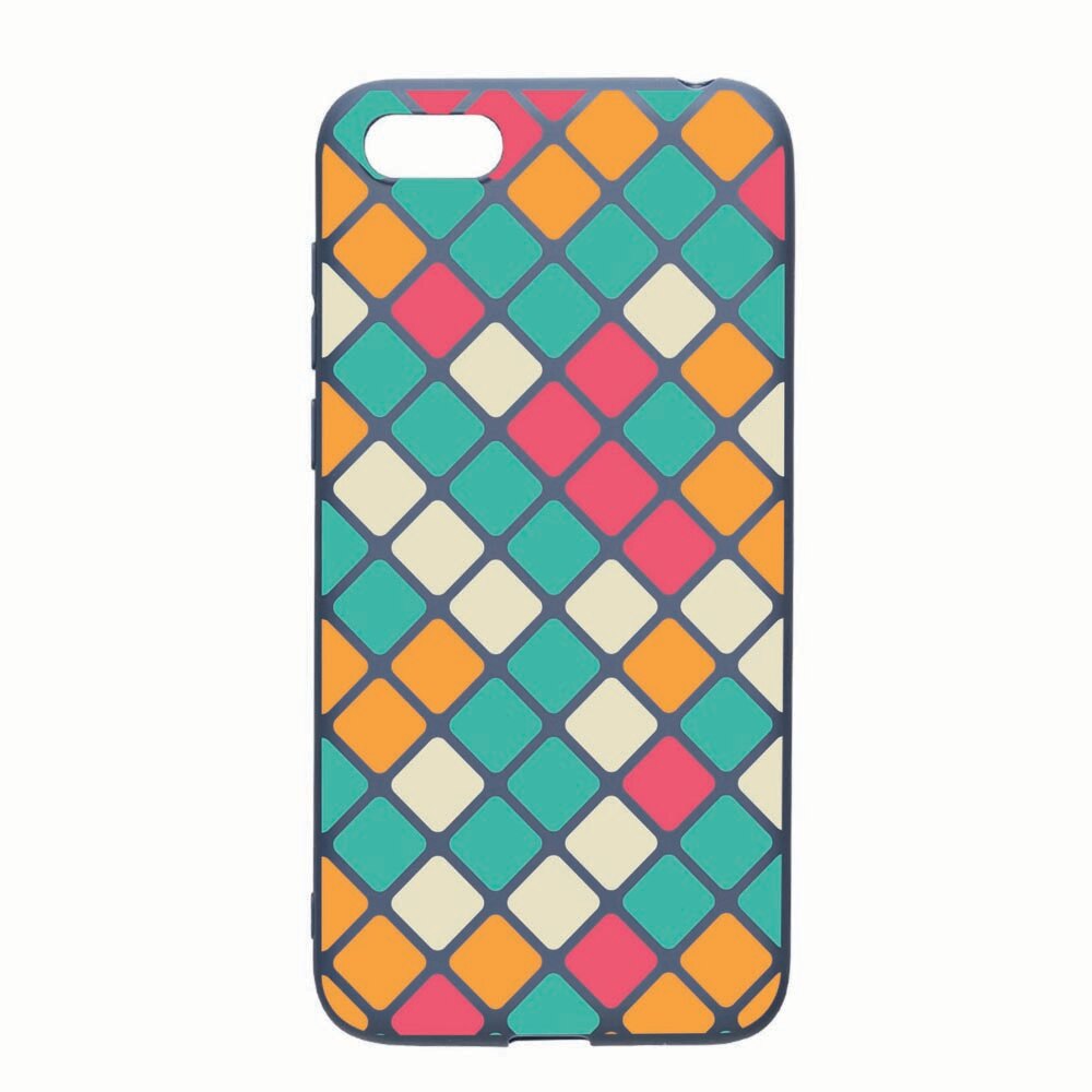 Husa Apple iPhone SE / 5S / 5, Mozaic, rezistenta la uzura, anti-alunecare, din silicon Premium, AlaskanBlue, AB123