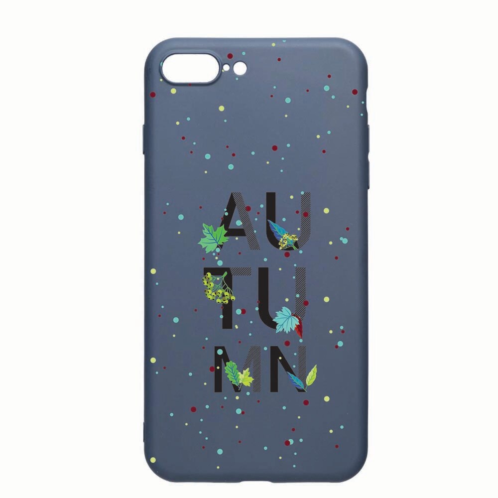 Husa Apple iPhone 8 Plus / 7 Plus, Autumn, rezistenta la uzura, anti-alunecare, din silicon Premium, AlaskanBlue, AB145