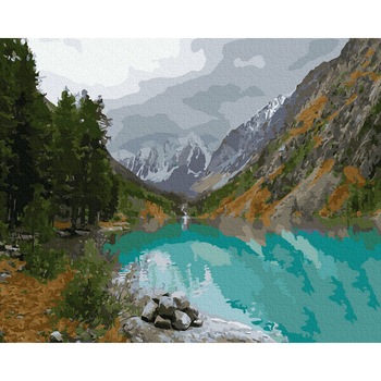 Set picturi pe numere, Acuarello, The Lake, 40x50cm, culori acrilice, pensule, panza incadrata pe o rama de lemn Set picturi pe numere, Acuarello, The Lake, 40x50cm, culori acrilice, pensule, panza incadrata pe o rama de lemn