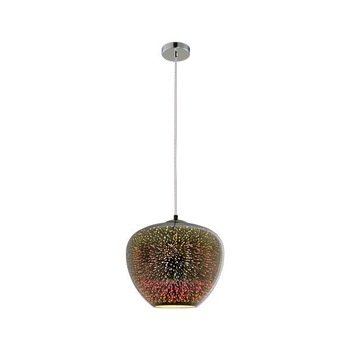 Pendul E27, Optonica, Sticla 3D, 400x345mm, Chrome Fireworks Pendul E27, Optonica, Sticla 3D, 400x345mm, Chrome Fireworks