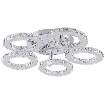 Lustra LED Circle Design, K9 Cristal 5 Segmente , Telecomanda 802/5 Lustra LED Circle Design, K9 Cristal 5 Segmente , Telecomanda 802/5