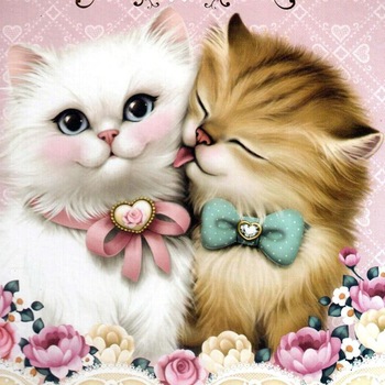 Tablou cu rama de lemn HGTS, Doua Pisicute, Pictura cu Diamante, Goblen cu pietre 5D, 20 x 30 cm - Krista® Tablou cu rama de lemn HGTS, Doua Pisicute, Pictura cu Diamante, Goblen cu pietre 5D, 20 x 30 cm - Krista®