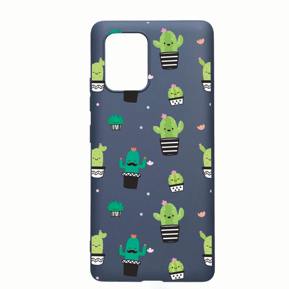 Husa Samsung Galaxy A71, Cactus, rezistenta la uzura, anti-alunecare, din silicon Premium, AlaskanBlue, AB165