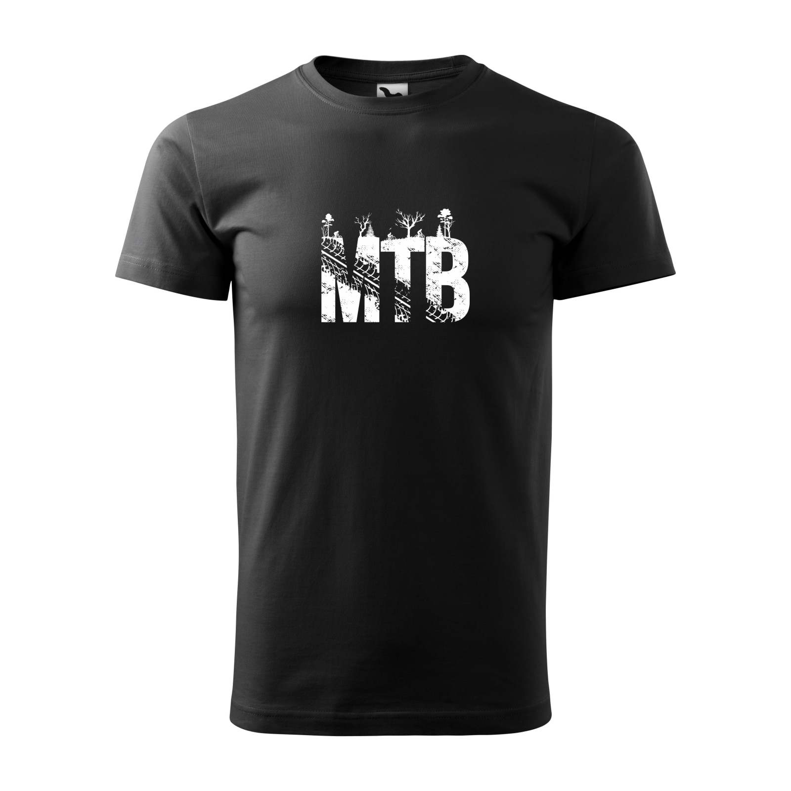 Tricou negru barbati, idee de cadou, pentru biciclisti, MTB the Nature, marime L
