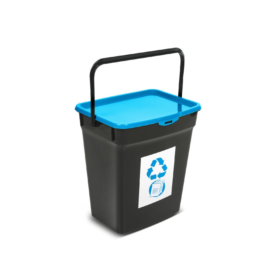 Cos de reciclare pentru separarea deseurilor 10 L, negru cu albastru