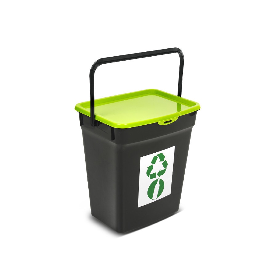 Cos de reciclare pentru separarea deseurilor 10 L, negru cu verde