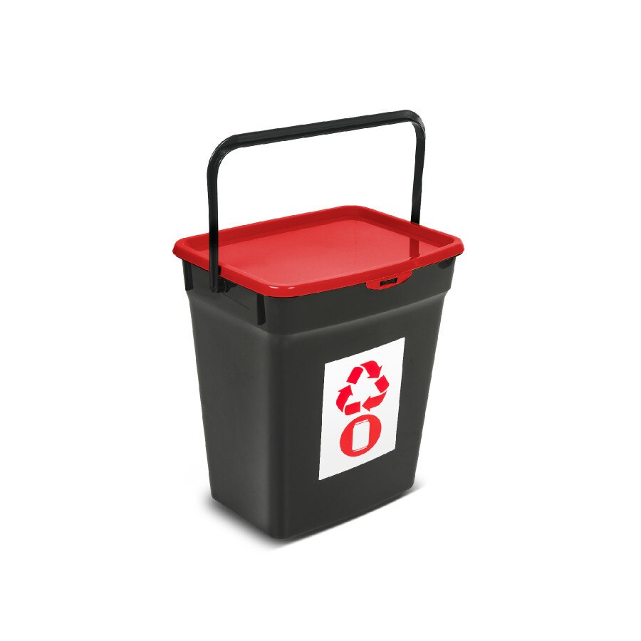 Cos de reciclare pentru separarea deseurilor 10 L, negru cu rosu