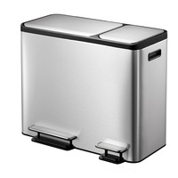 cos de gunoi eko ecocasa cu pedala dubla 3 compartimente x 15 l deschidereinchidere silentioasa a capacului functie sortare deseuri corp din otel inoxidabil rezistent la amprente argintiu imagen 39_0_
0